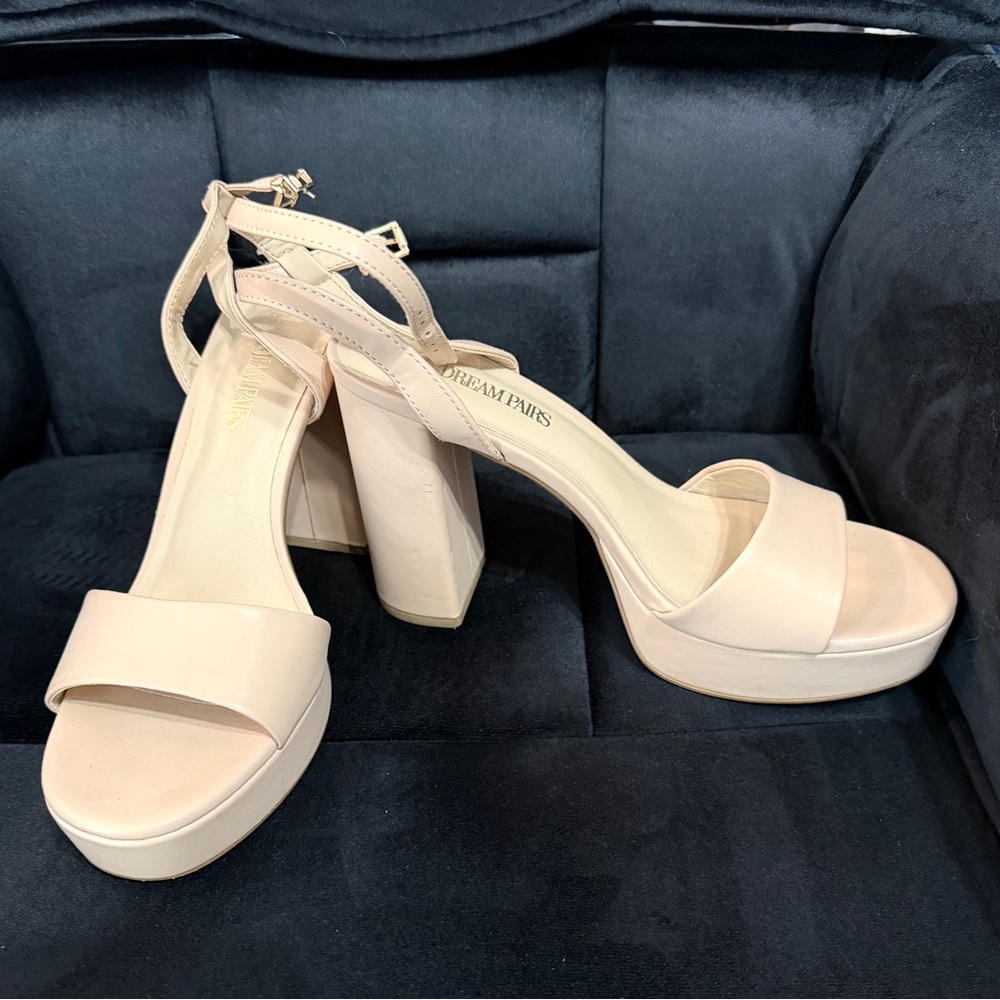 Dream Pairs Blush Platform Block Heels